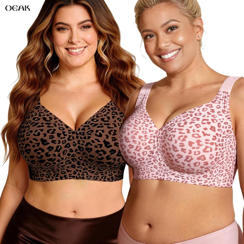 🏆🔥Super Firming Leopard Print Jelly Bra | Women Wirefree Bras 👍No More Sagging Breasts