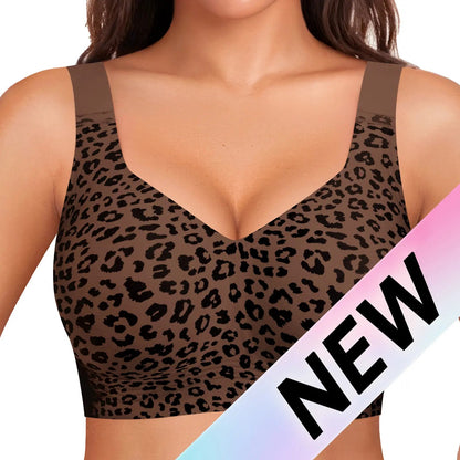 🏆🔥Super Firming Leopard Print Jelly Bra | Women Wirefree Bras 👍No More Sagging Breasts