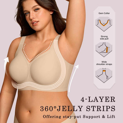 🏆🔥Super Firming Leopard Print Jelly Bra | Women Wirefree Bras 👍No More Sagging Breasts